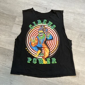 Vtg 1990 Circus Of Power Vices Rock Band Shirt Distressed Thrashed Size XL - Picture 1 of 9