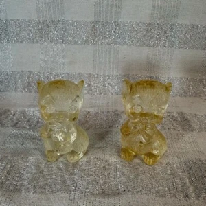 Vintage Mouse Mice with bow, salt and pepper set. Plastic Hongkong Granny chic - Picture 1 of 8