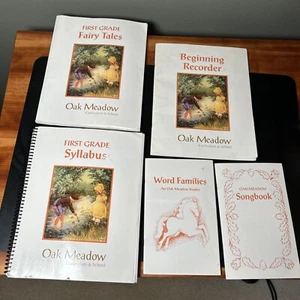 OAK MEADOW 1st Grade Bundle, 5 Books - Syllabus, Fairy Tales, Recoreder & More - Picture 1 of 5