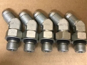 5PCS NEW 4V5OXS PARKER 4-V5OX-S 45° STRAIGHT THREADED ELBOW 37° FLARE SAE-ORB - Picture 1 of 11