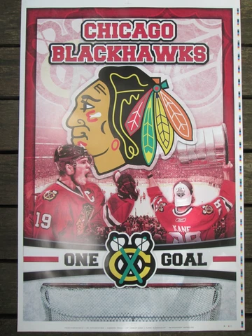 Chicago Blackhawks One Goal Poster STANLEY CUP Champions Towes Kane 36 x 24 in Cover