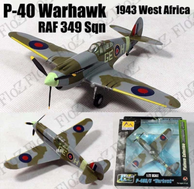 WWII P-40 B Warhawk RAF 349 Sqn 1943 West Africa 1/72 finished plane Easy model - Image 1 of 4