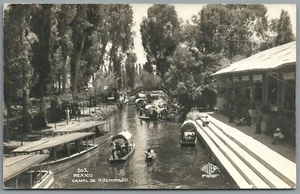 Postal RPPC México Canal De Zochimilco Jallejo Fot barcos en canal publicado 1941 - Imagen 1 de 4