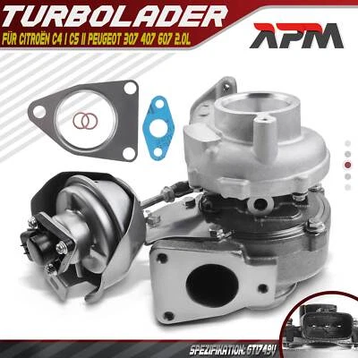Turbolader Abgasturbolader für Citroën C4 I C5 II Peugeot 307 407 607 2.0 HDi - Bild 1 von 4