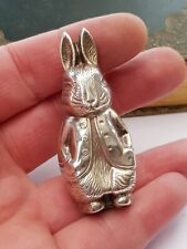 Vintage-Sterling Silver Peter Rabbit/Bunny Rabbit Babies Rattle Terminal-c1930's