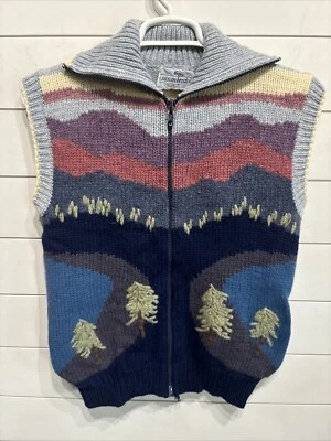 Chaleco Suéter De Colección Susan Bristol Tejido a Mano 100% Lana Shetland 1986 Mujeres Mediano  Foto 1 de 4