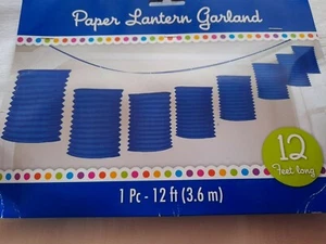 BLAUE PAPIER GIRLANDE ZUM AUFHÄNGEN 3,65 M GEBURTSTAG PARTY FEIER TOUR DE YORKSHIRE - Bild 1 von 2