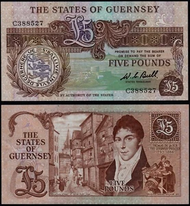 GUERNSEY 5 POUNDS BULL (P49a) PREFIX C- UNC - Picture 1 of 1