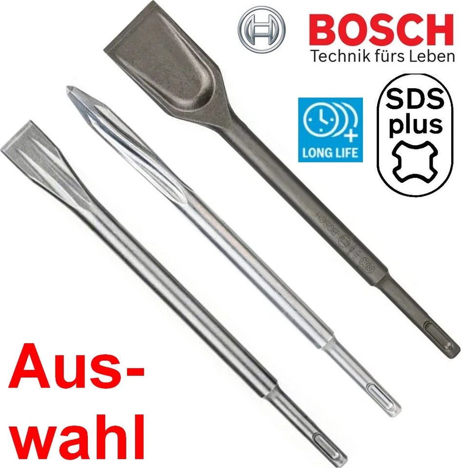 BOSCH SDS-Plus Spitzmeißel Flachmeißel Spatmeißel Auswahl LongLife Meißel - Bild 1 von 1