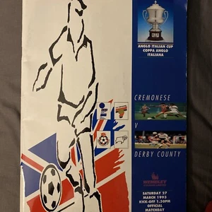 Derby county vs Cremonese Programme Anglo Italian cup Final 1993 - Picture 1 of 18