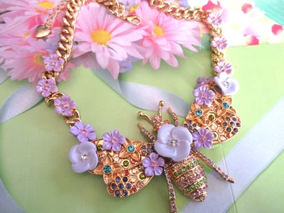 ПОТРЯСАЮЩИЙ большой королева пчелы лаванды цветок радуги кристалл дизайнерский стиль подвеска - Изображение 1 из 4