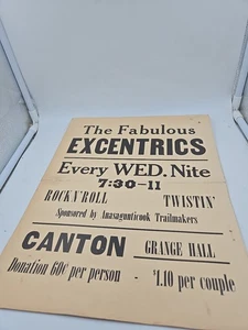 Vintage  Advertising  Sign  The Fabulous Excentrics 1" By 11" - Picture 1 of 6