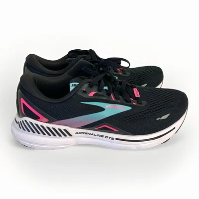 Brooks Adrenaline GTS 23 Mujer Talla 9 Negro Rosa Zapatos Atléticos para Correr Tenis Foto 1 de 4