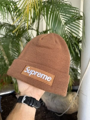 2016 Supreme Tonal Brown Beanie Box Logo Vintage Hat New Era - Image 1 of 4