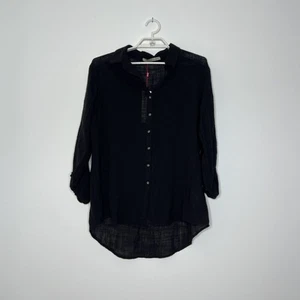 XCVI Wearables Womens Medium Button Down Gauze Cotton Tunic Long Sleeve NWT NEW - Picture 1 of 5
