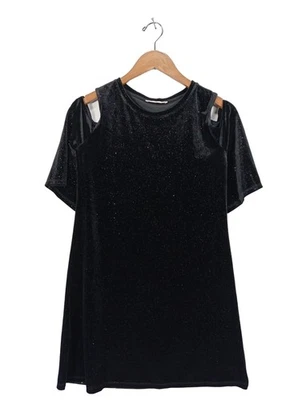 MANGO Vestido tipo túnica Mujeres Vestido Talla EU 34 negro look efecto mojado - Imagen 1 de 4