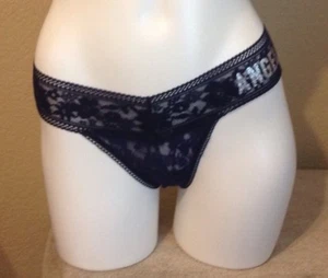 Tanga Pantias Negras Talla M con Logotipo VICTORIA'S SECRET ANGEL NUEVA - Imagen 1 de 7