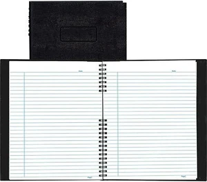 Blueline A10200EBLK Exec Wirebound Notebook, College/Margin Rule, 8-1/2 x 11, BL - Picture 1 of 3