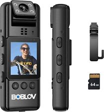 Boblov 1080P Camcorder  Rotate Body Camera 64GB for Law Enforcement Night Vision