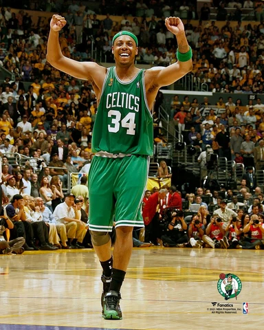 Paul Pierce Boston Celtics Unsigned 2008 NBA Finals Game Four Celebration Photo Cover