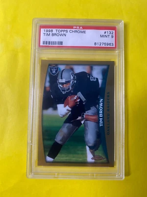 1998 TOPPS CHROME TIM BROWN #132 GRADED PSA 9 Mint - Image 1 of 3