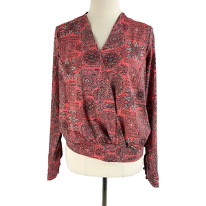 Ishka Womens Top S Coral Wrap Top Boho Hippy - Bild 1 von 10