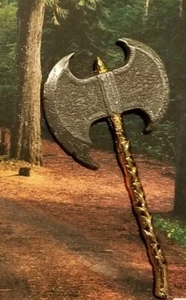 WARRIOR AXE GEOCOIN - PEWTER BLADE w/GOLD HANDLE - NEW - TRACKABLE - Picture 1 of 1