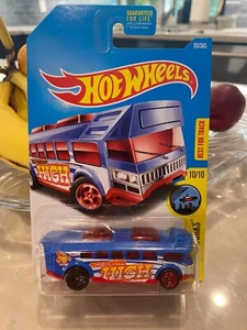 2017 Hot Wheels #93 Hw Ciudad Obras 10/10 High Autobús Azul Wblack-Red 5Sp - Imagen 1 de 1