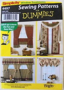 Simplicity 4497 Window Treatments Curtains Drapes Sewing Pattern For Dummies - Picture 1 of 2