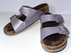 Difícil de Encontrar Arizona Birkenstock Niños Púrpura Brillante Slides Sandalias Niñas Talla 34 Usadas-Leer - Imagen 1 de 14