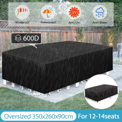 GARPROVM 138IN 600D Heavy Duty Patio Furniture Covers Waterproof Outdoor Table Protector