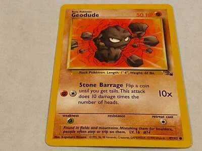 Geodude 47/62  Fossil Pokemon Card NEVER PLAYED NICE  - Image 1 of 2