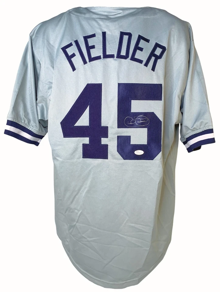 Cecil Fielder autographed signed jersey MLB New York Yankees JSA COA - Image 1 of 4