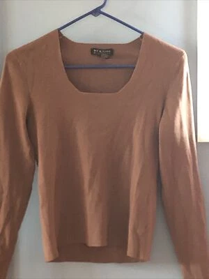 Свитер женский New York & Company желтовато-коричневый бежевый смесь декольте - размер средний - Изображение 1 из 4