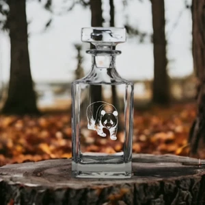 Panda Decantador 26 Oz Bourbon Whisky Vidrio Premium Personalizar Animal Regalo NUEVO - Imagen 1 de 9