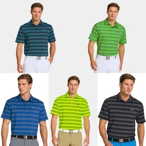 Under Armour Bounce Stripe Polo Golf Shirt Top Short Sleeve 1248084 L DEFECT - Picture 1 of 8