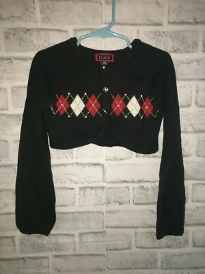 NUEVO CON ETIQUETAS THE CHILDRENS PLACE NIÑAS S PEQUEÑO 5/6 5 6 CÁRDIGAN RECORTADO ENCOGERSE DE HOMBROS MANGA LARGA Foto 1 de 2