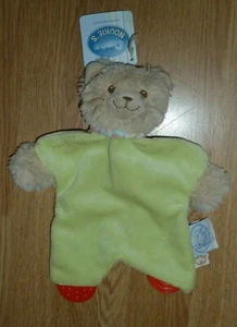 doudou Peluche Ours bear bar orso FIDJI Noukies plat Vert Anneau Dentition NEUF - Picture 1 of 1