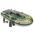 Intex Seahawk 3 Person Inflatable Rafting Boat Set with Aluminum Oars and Pump
