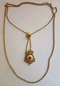 Victorian Revival umwerbendes Paar Porzellan Doppel Anhänger - langes Seil Halskette - Bild 1 von 2