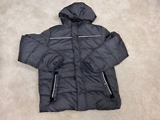 Swiss Tech Jacket Boys 16 Gray Coat Parka Full Zip Pockets Youth Hood Insulated