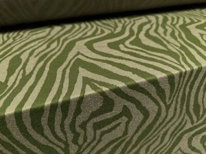 Viscose Spandex Stretch Single Jersey Fabric, Per Metre - Zebra Print - Khaki - Picture 1 of 3