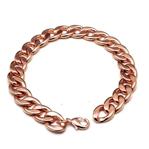 1 Pc Pure Copper Chunky Cuban Link Chain Bracelet " Solid Statement Jewelry - Picture 1 of 6