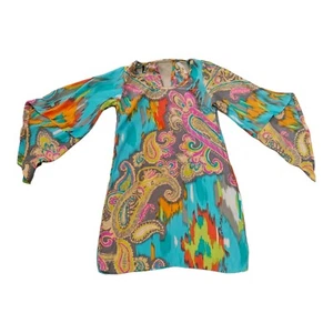 Alice Trixie Women Dress Colorful Abstract Floral Silk Shift Party Sz XS - Picture 1 of 6