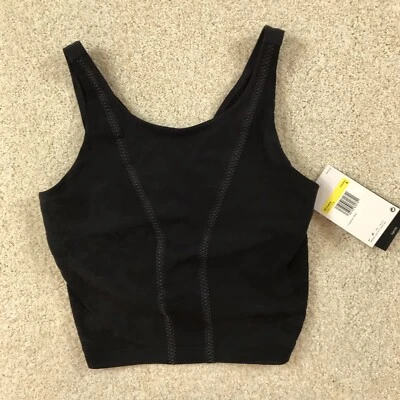 Nuevo top corto estampado de yoga Nike para mujer pequeño floral DV9171 010 negro Foto 1 de 4