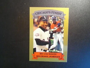 VINTAGE 1991 '91 CHICAGO'S FINEST *BO JACKSON/MICHAEL JORDAN* MLB/NBA PROMO CARD - Bild 1 von 2