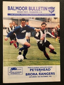 10.10.1998. Peterhead v Brora Rangers, (Highland League). - Picture 1 of 2