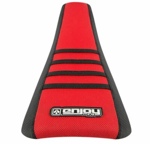 2001 - 2003 HONDA XR 70 SEAT COVER by Enjoy MFG BLACK & RED w/ BLACK RIBS #125 - Picture 1 of 3