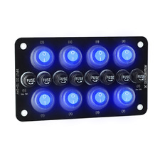 Blue LED 8 Gang Toggle Rocker Switch Panel For Car Truck Marine Boat RV 12V/24V