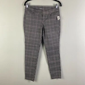 Old Navy Pixie Pant Plaid Size 6P Black White Pink Plaid - Picture 1 of 11